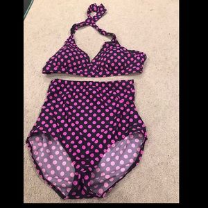 Two piece high waisted bathing suit